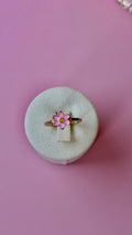 Pink Daisy Flower Ring – Gold Tone Enamel Floral Ring for Girls & Women | Cute Boho Daisy Jewellery