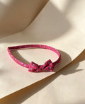 Pink Floral Bow Headband