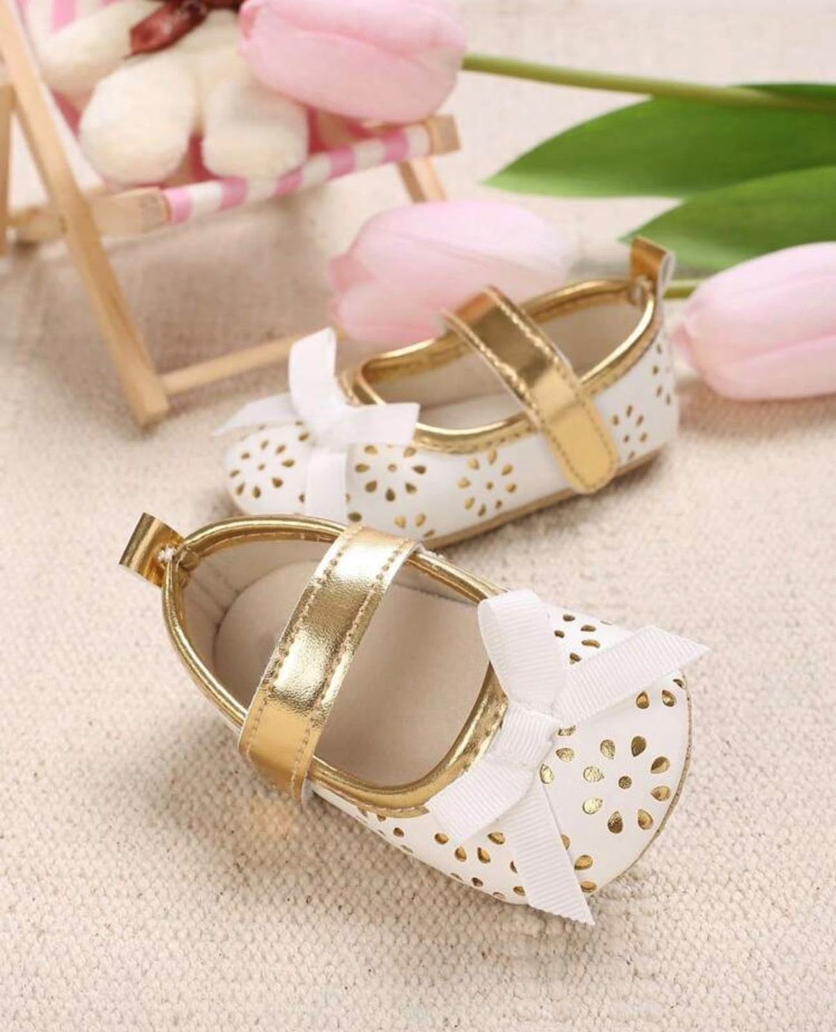 Baby Girl Bow Shoes | Toddler Non-Slip Shoes | 6 to 12 months