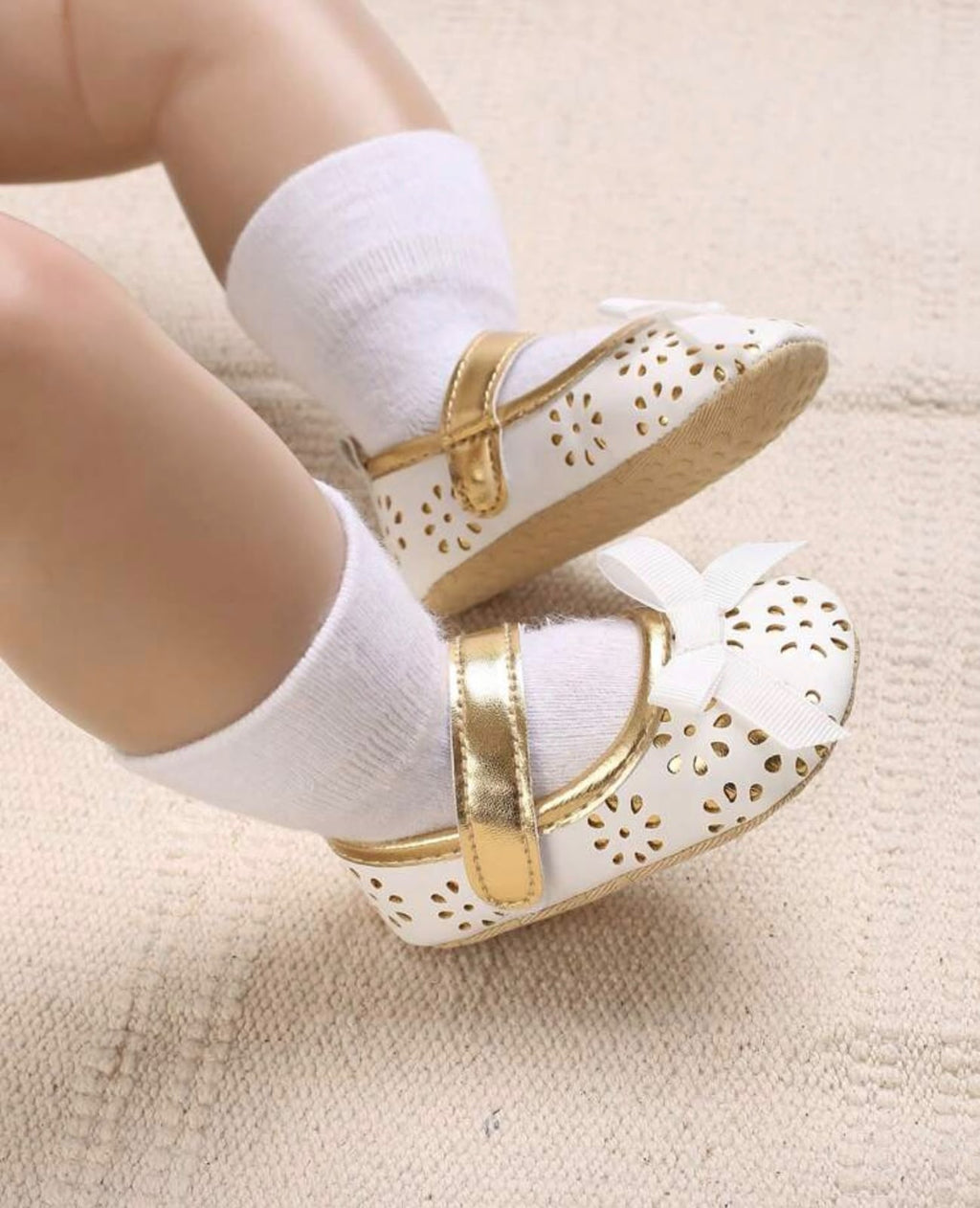 Baby Girl Bow Shoes | Toddler Non-Slip Shoes | 6 to 12 months