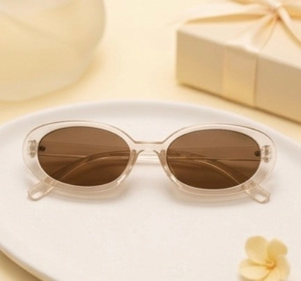 HA TinyTrends Vintage Oval & Rectangular Sunglasses | Aesthetic UV Protection Eyewear