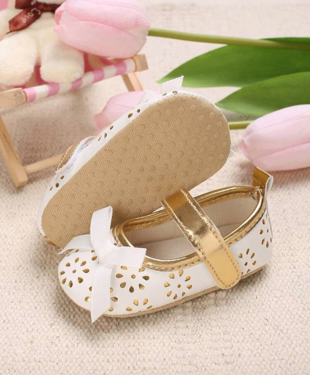 Baby Girl Bow Shoes | Toddler Non-Slip Shoes | 6 to 12 months