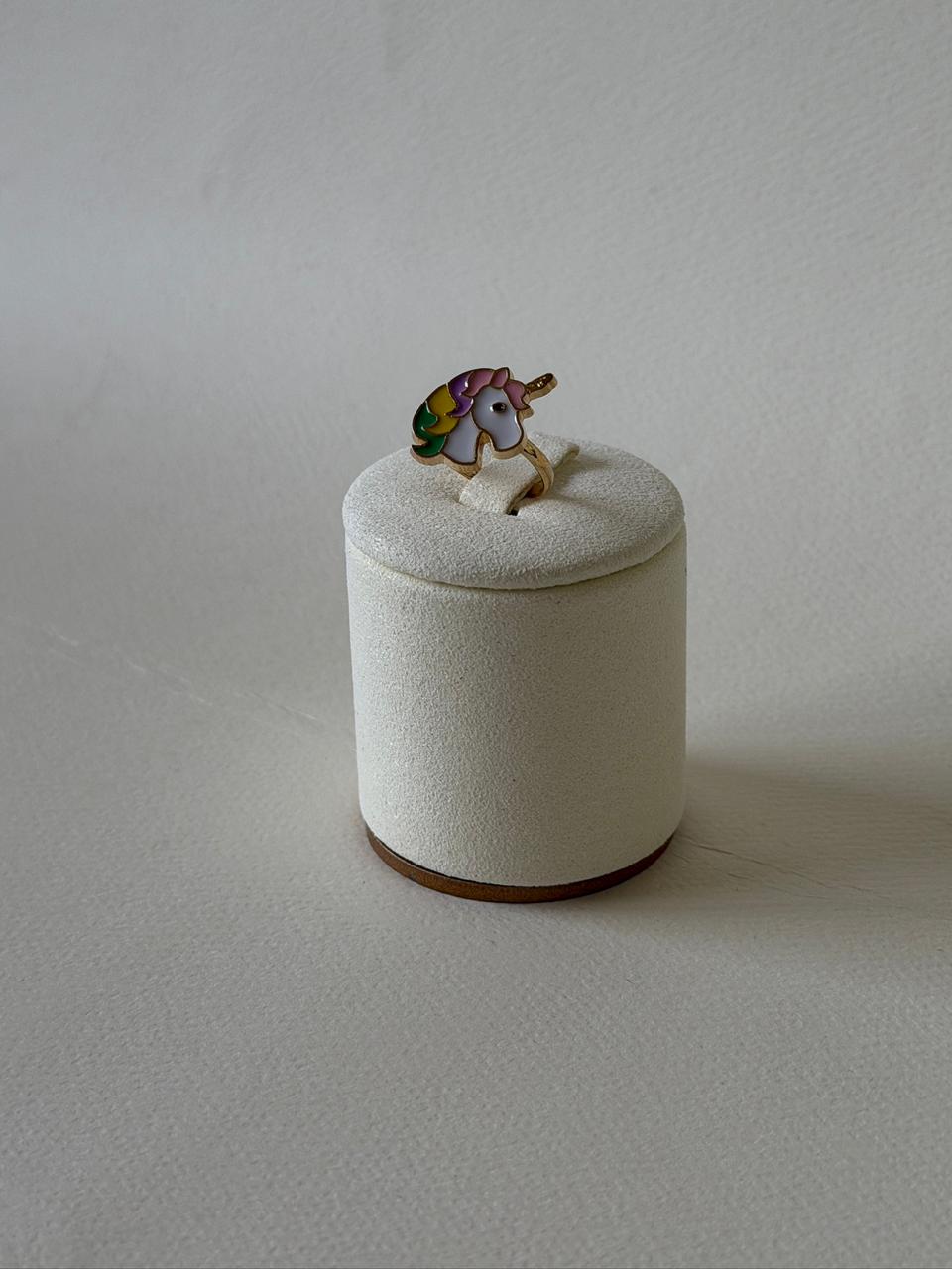 Pastel Unicorn Star Ring for Girls – Rainbow Mane Enamel Unicorn Gold Tone Ring | Kids Fantasy Jewellery Gift