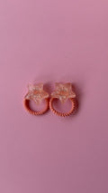 Sparkly Peach Coral Star Hair Ties
