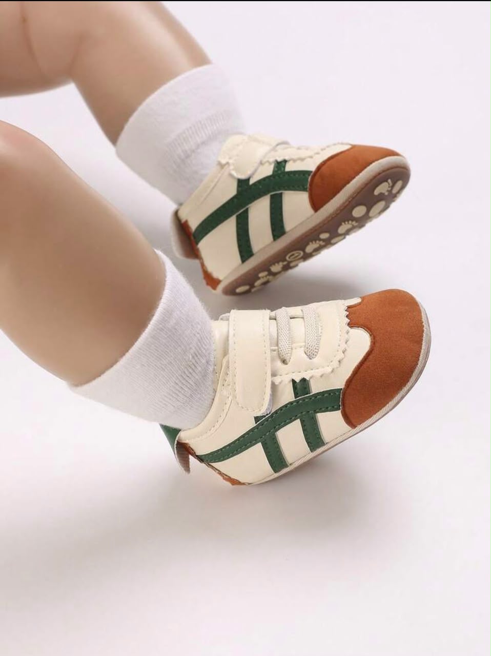 Baby Boy Sneakers | Green & Brown | 6–12 Months