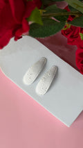 White Eyelet Lace Fabric Snap Hair Clips for Girls