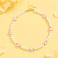 Pink & White Pearl Bow Necklaces
