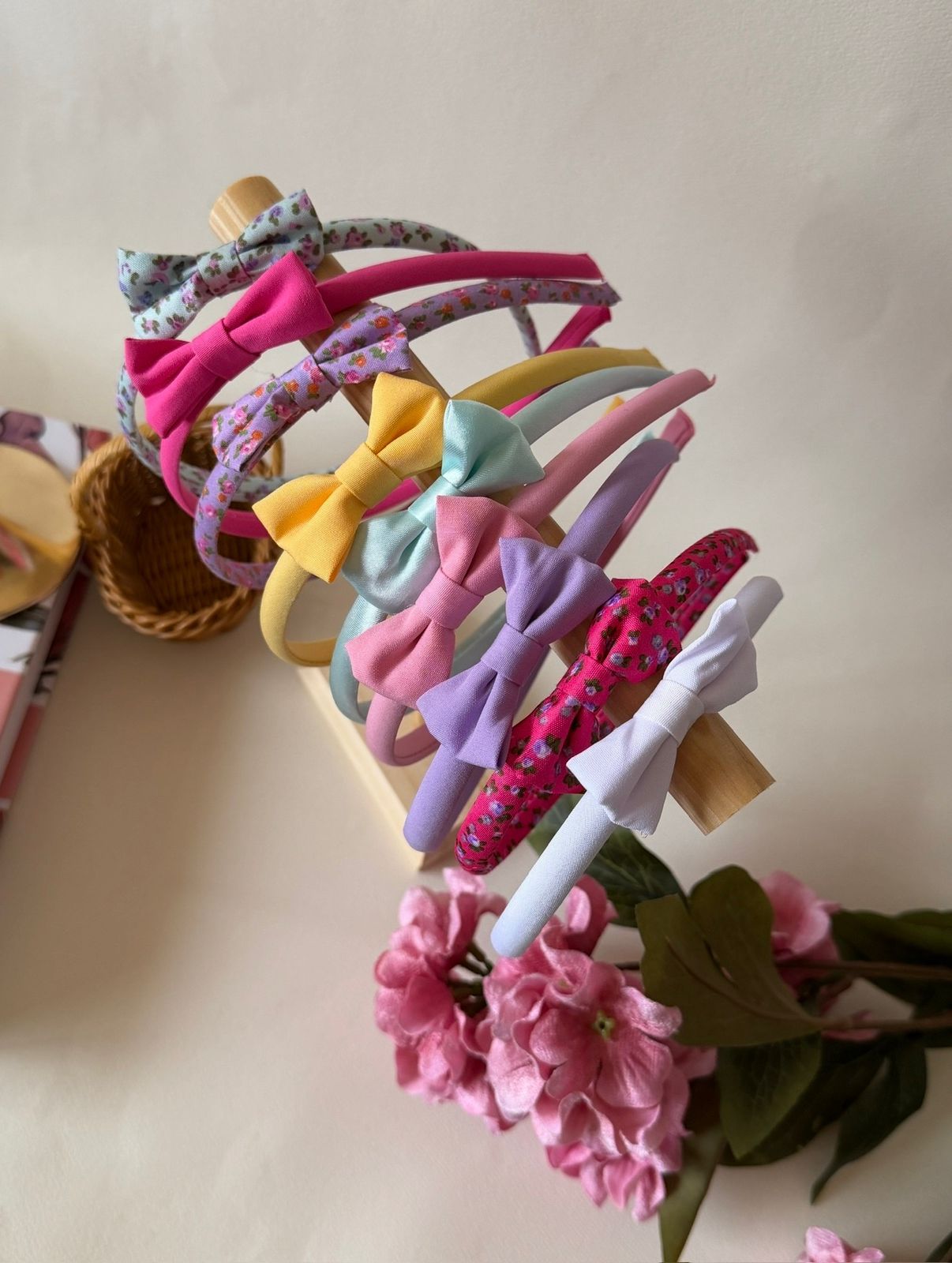 Lavender Floral Bow Headband