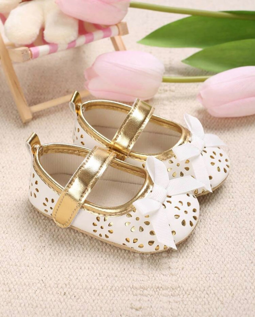 Baby Girl Bow Shoes | Toddler Non-Slip Shoes | 6 to 12 months