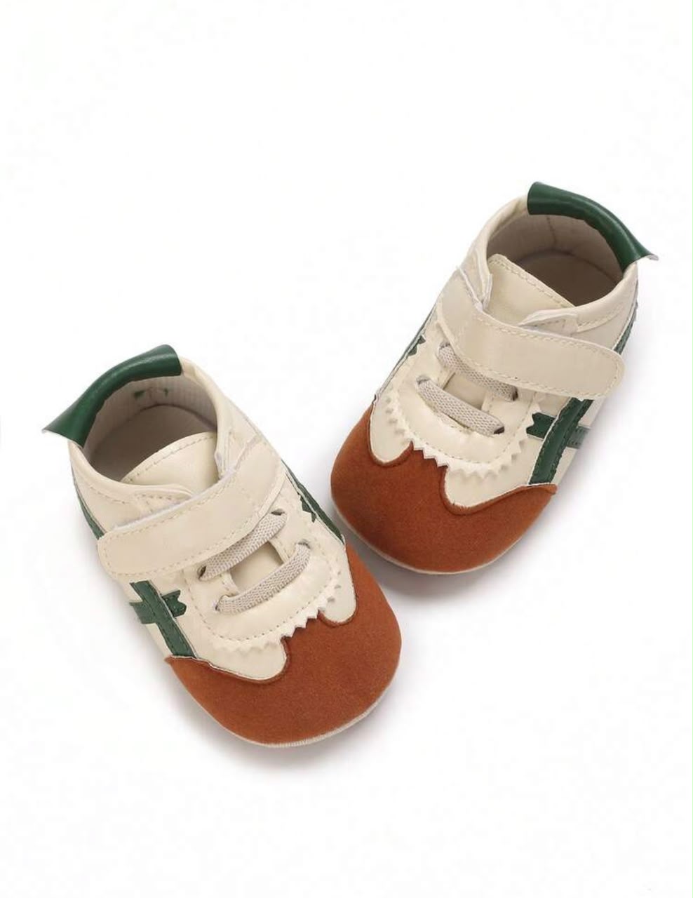 Baby Boy Sneakers | Green & Brown | 6–12 Months