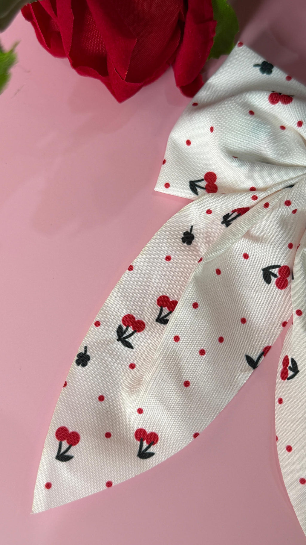 Girls Cherry & Polka Dot Hair Bow