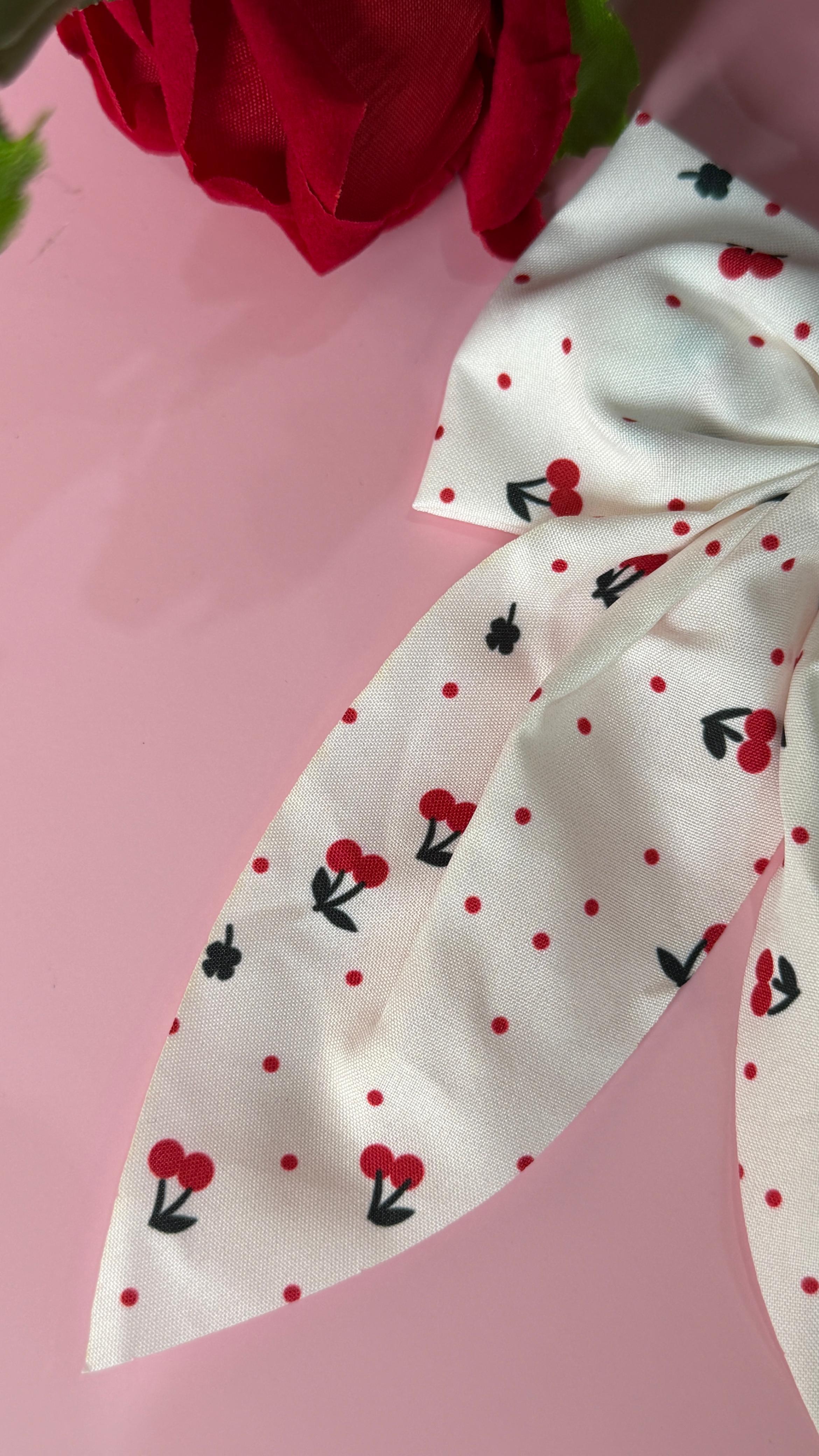 Girls Cherry & Polka Dot Hair Bow