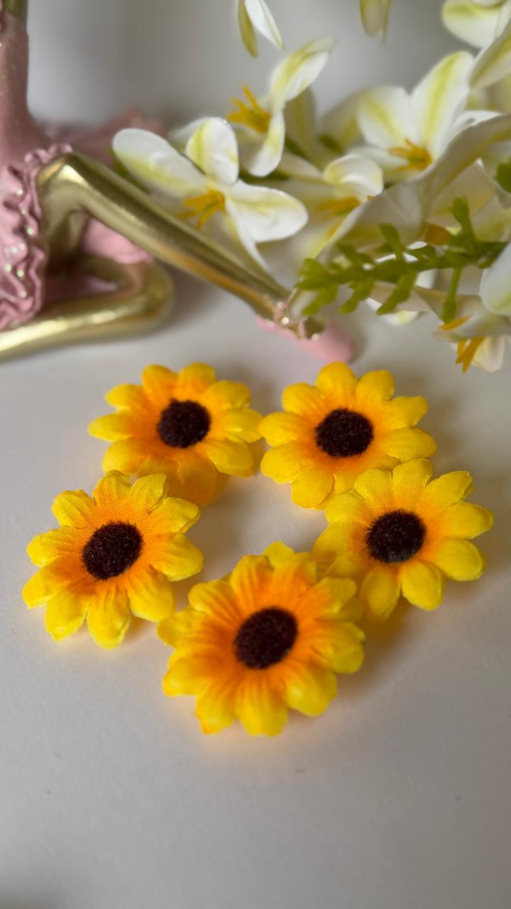 Girls Yellow Sunflower Hair Accessories Set