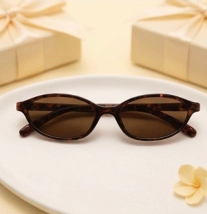 HA TinyTrends Vintage Oval & Rectangular Sunglasses | Aesthetic UV Protection Eyewear