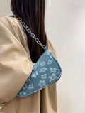 Jacquard Small Shoulder Bag | Chain Crossbody Purse for Women