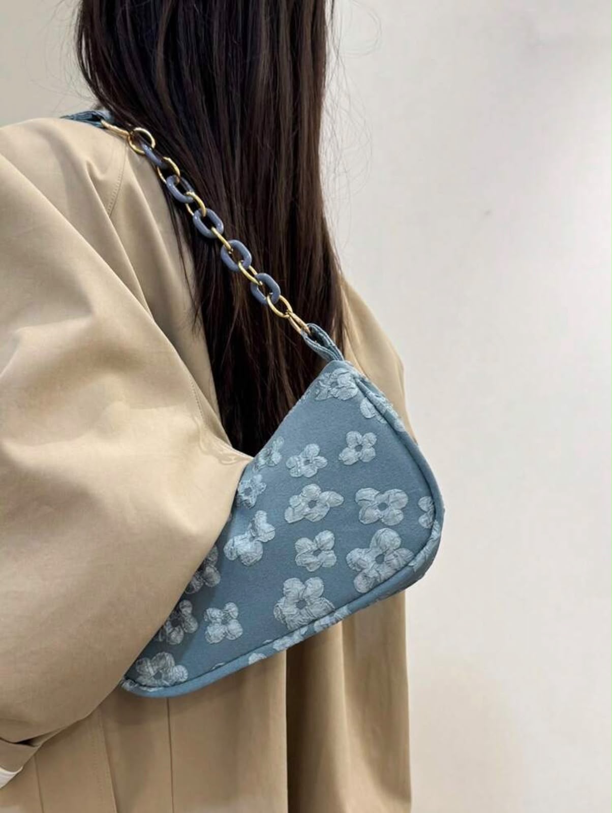 Jacquard Small Shoulder Bag | Chain Crossbody Purse for Women