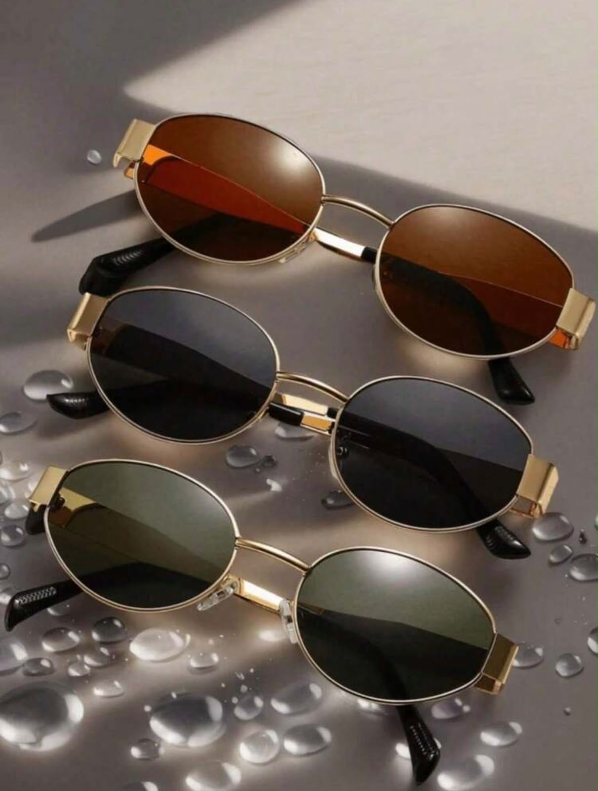 Vintage Oval Sunglasses | Gold Wire Frame, Tinted Lenses