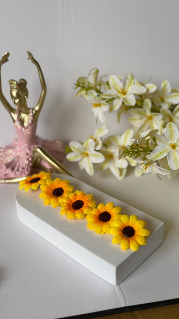 Girls Yellow Sunflower Hair Accessories Set
