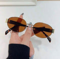 Vintage Oval Sunglasses | Gold Wire Frame, Tinted Lenses