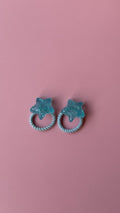 Sparkly Aqua Blue Star Hair Ties
