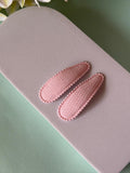 Blush Pink Woven Snap Hair Clips
