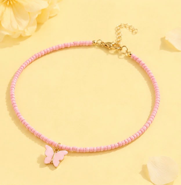 Pink & White Pearl Bow Necklaces