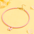 Pink & White Pearl Bow Necklaces