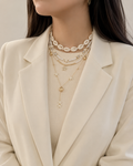 Layered Starfish & Cowrie Shell Necklace Set
