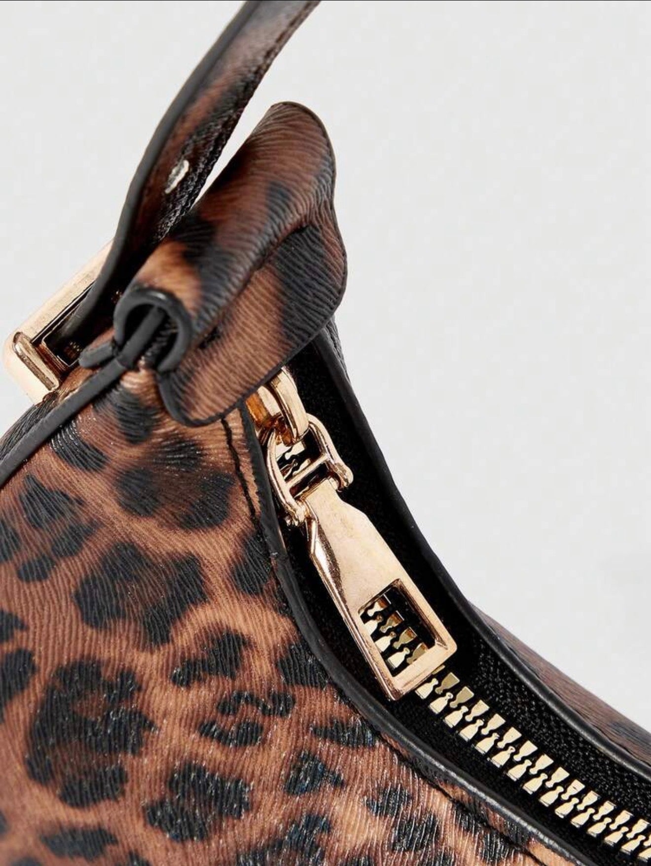 Mini Leopard Print Crescent Shoulder Bag