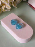 Sky Blue Glitter Heart Hair Ties