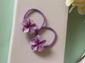 Lilac Plumeria Flower Hair Ties