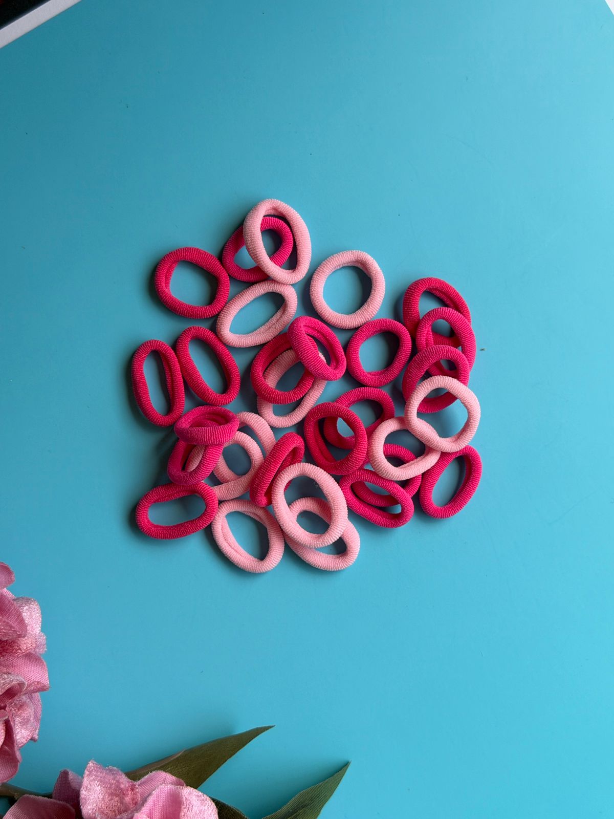 Mini Elastic Hair Ties Set – Pink Mix