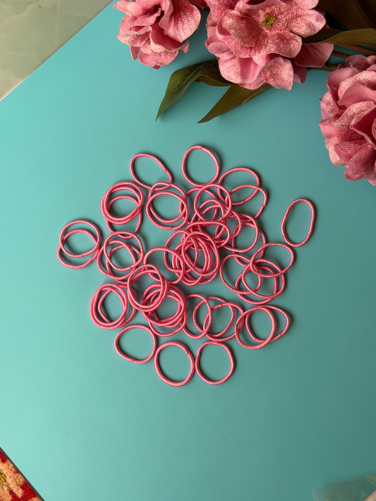 Mini Elastic Hair Ties – Pink