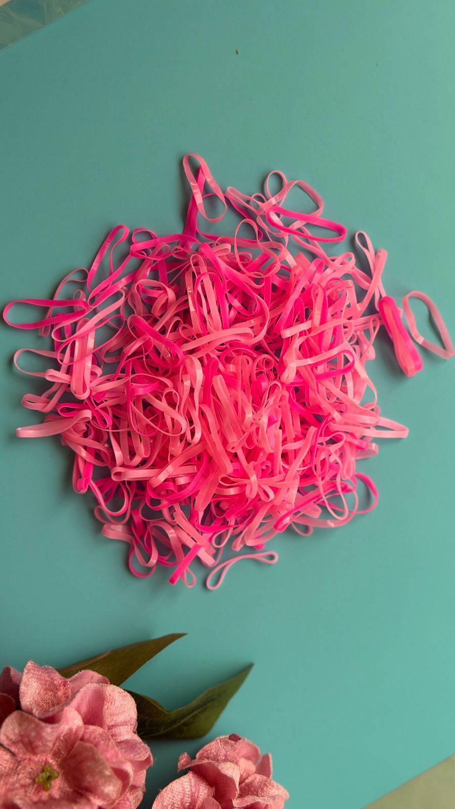 Mini Rubber Hair Bands – Pink