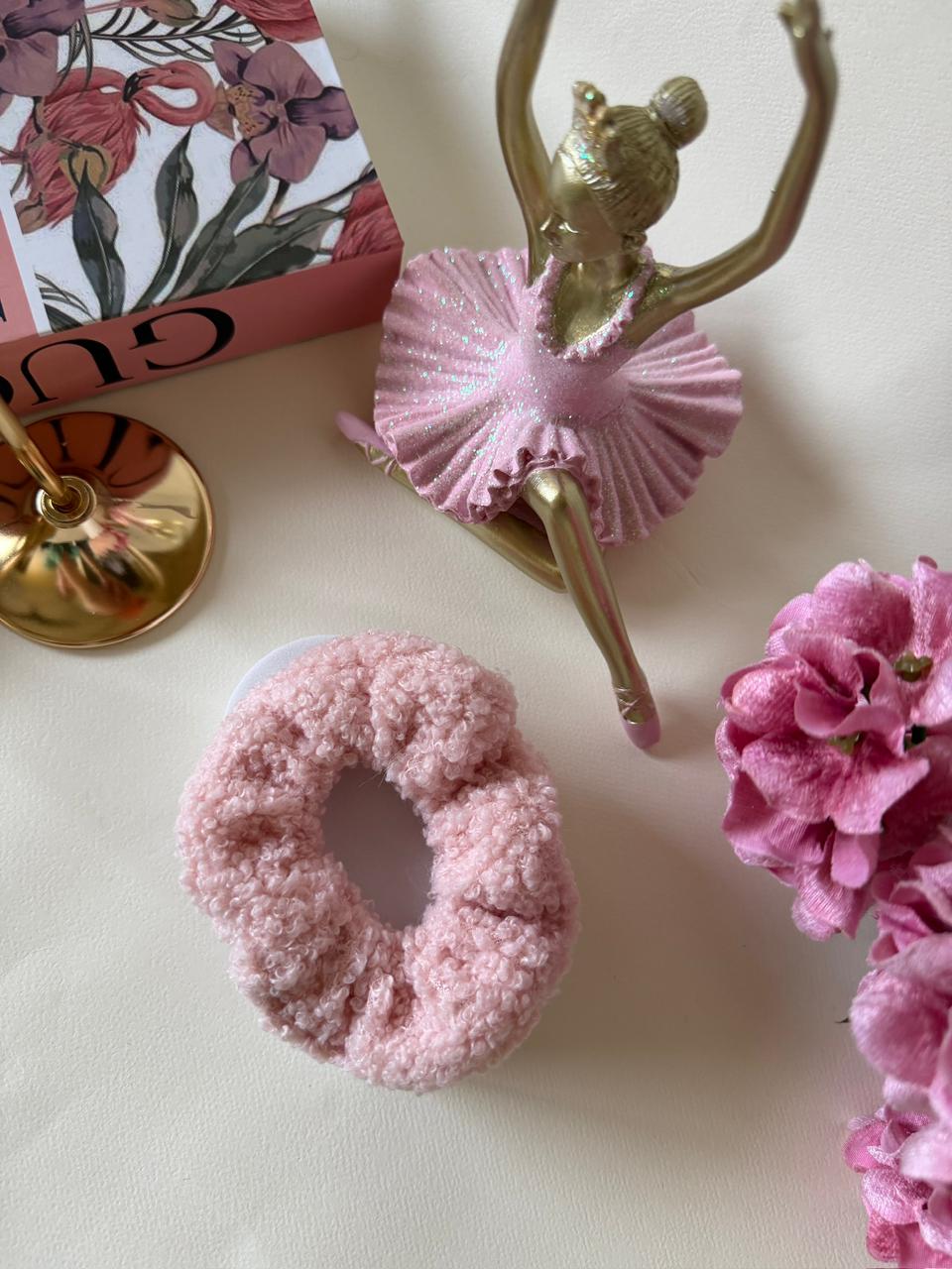 Blush Pink Teddy Scrunchie