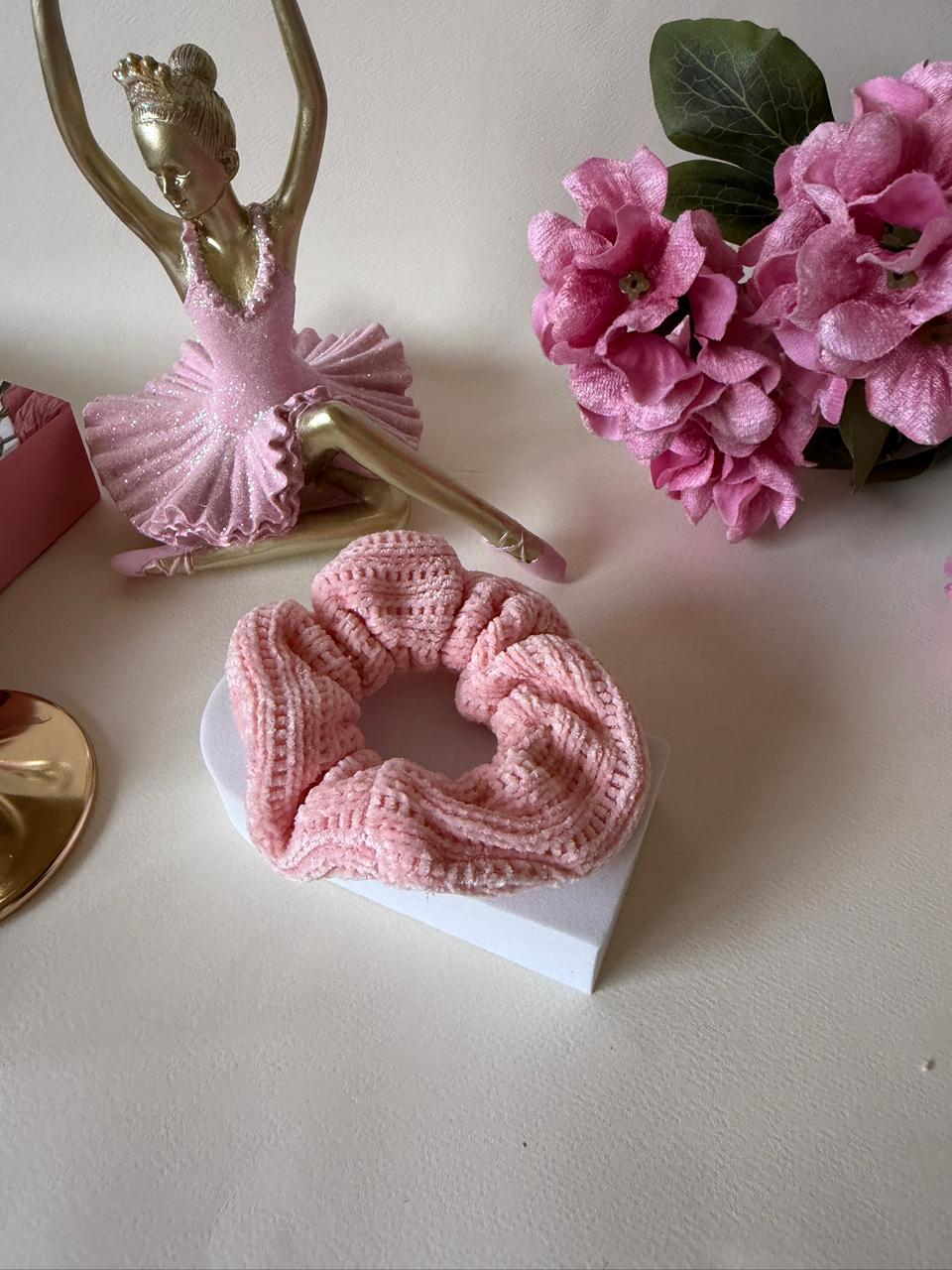 Blush Pink Waffle Scrunchie