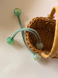 Mint Green Pearl Bead Hair Ties
