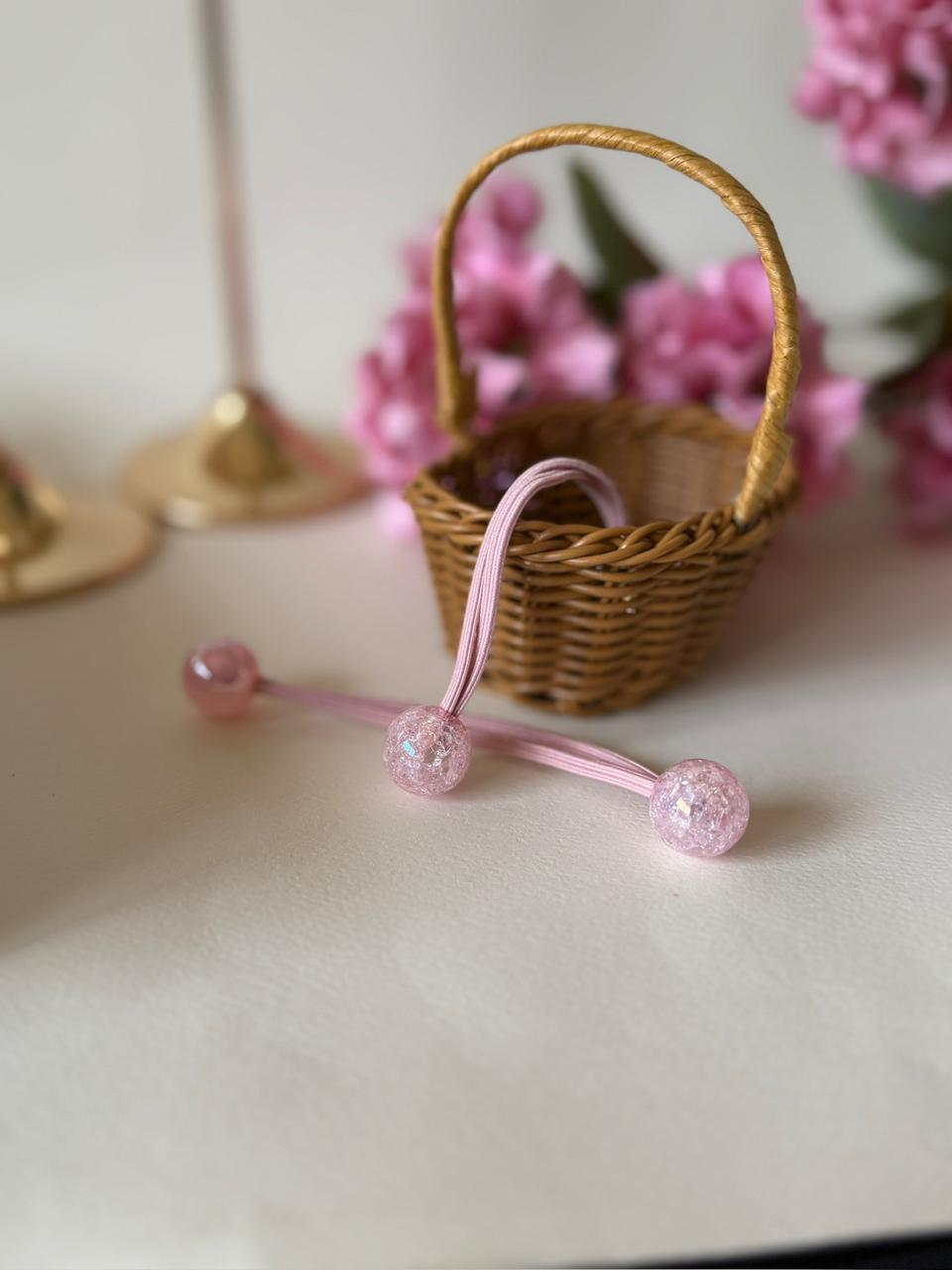 Blush Pink Pearl Bead Hair Ties