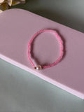 Pink Seed Bead Pearl Bracelet