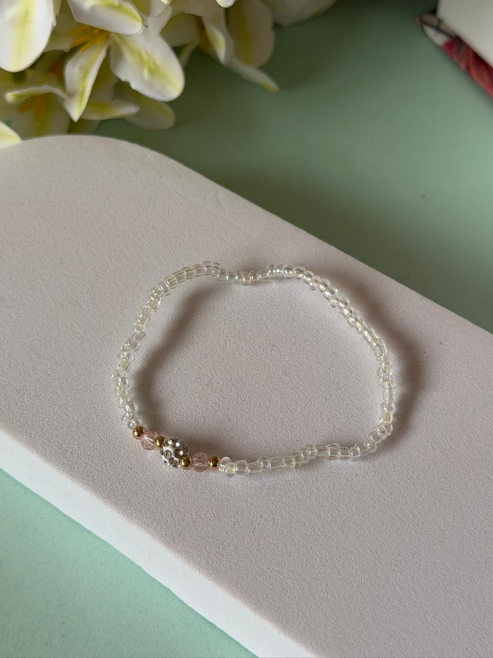Crystal Clear Beaded Bracelet