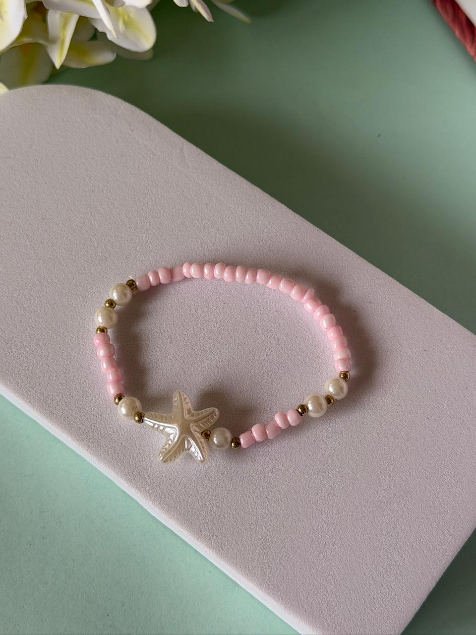 Pink Pearl Starfish Bracelet