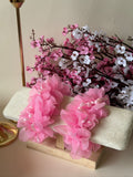 Pink Tulle Flower Bracelets