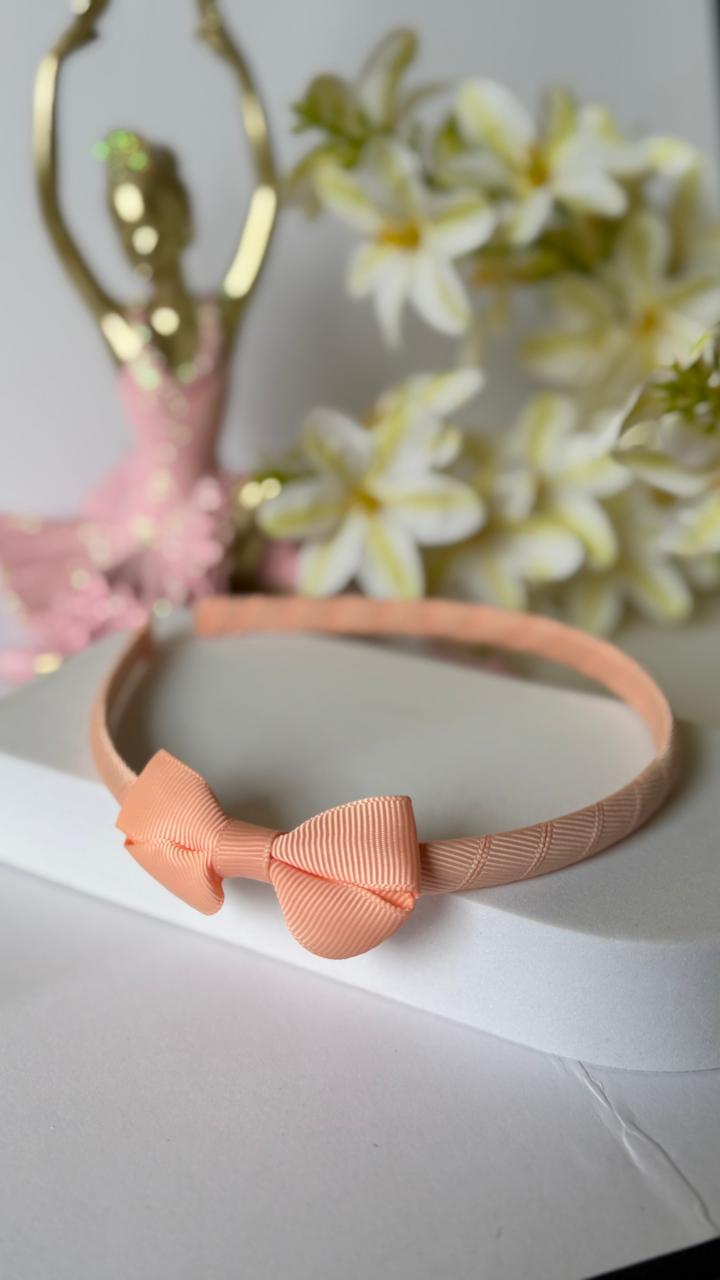Peach Ribbon Bow Headband