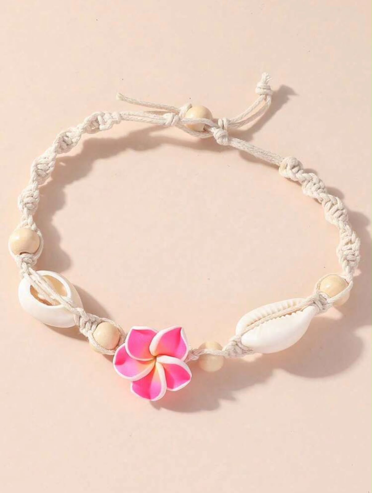 Pink bloom beach anklet