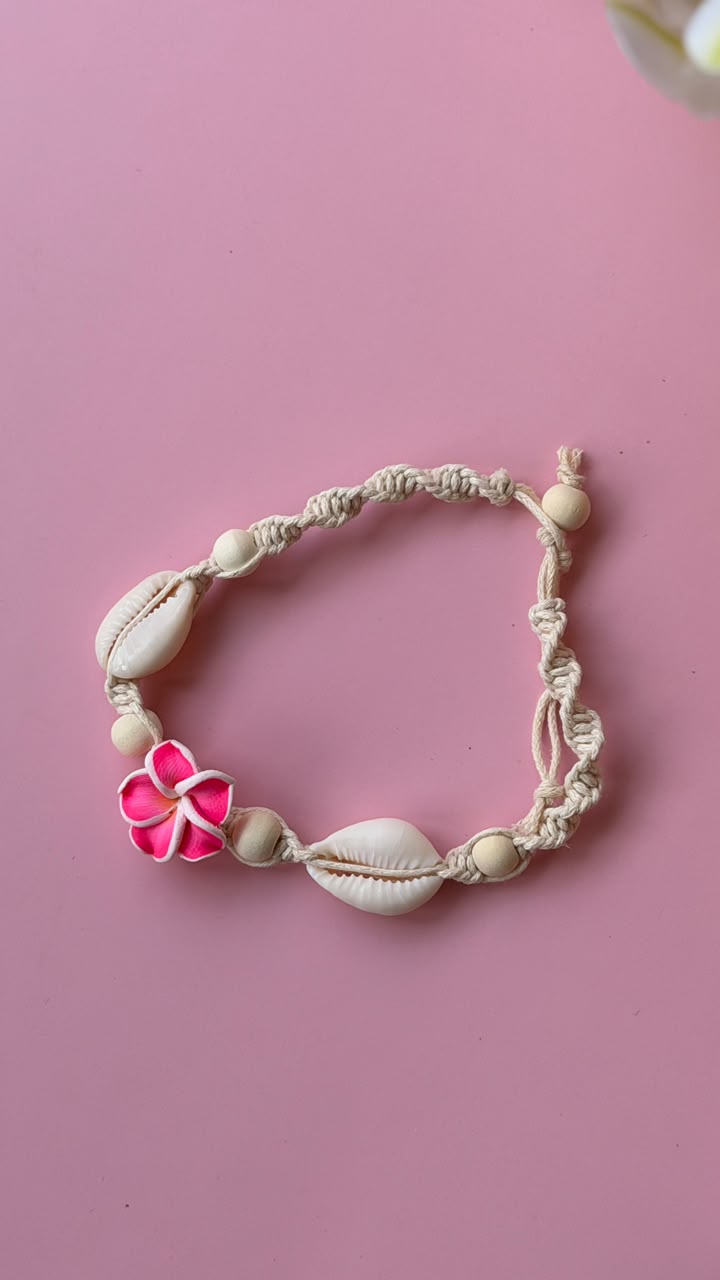 Pink bloom beach anklet