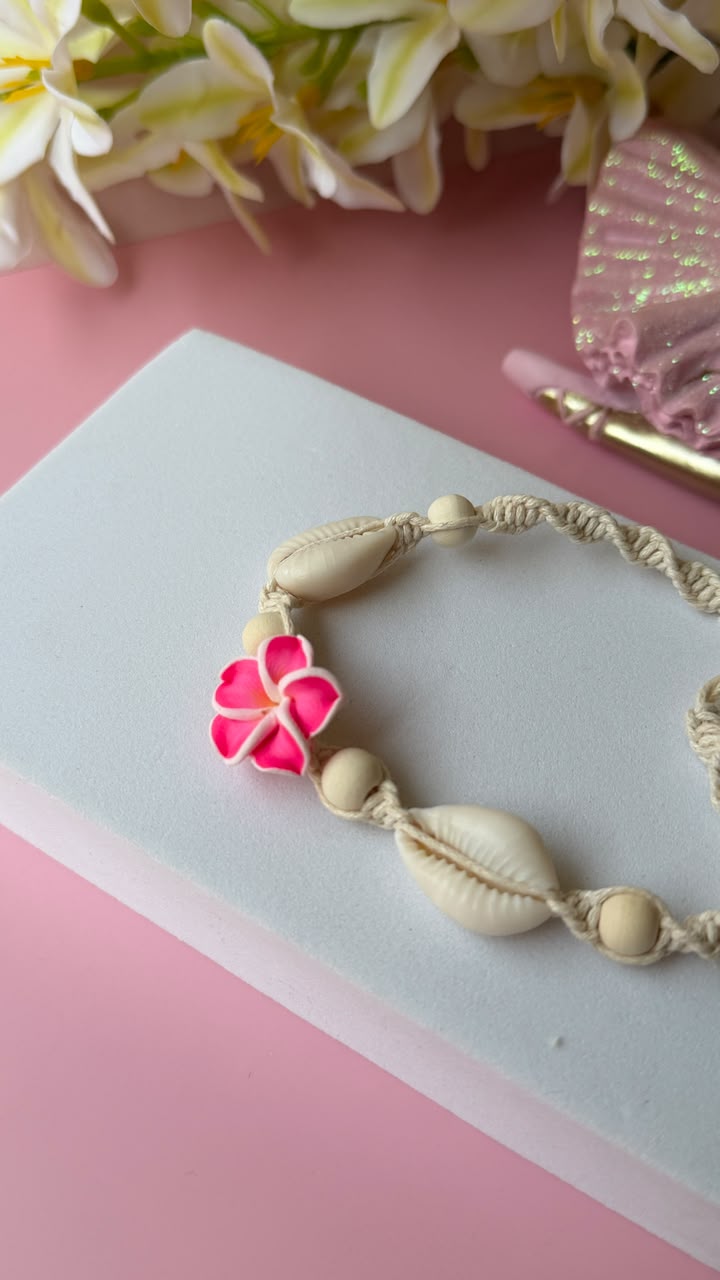 Pink bloom beach anklet
