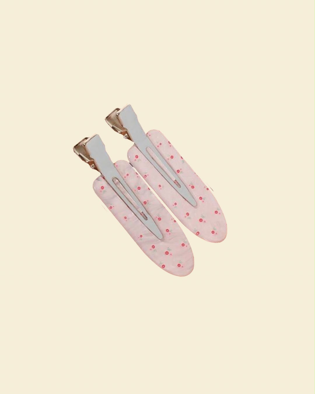 Pink Rhinestone Bow Hair Clips | Floral Polka Dot Alligator Clips Set