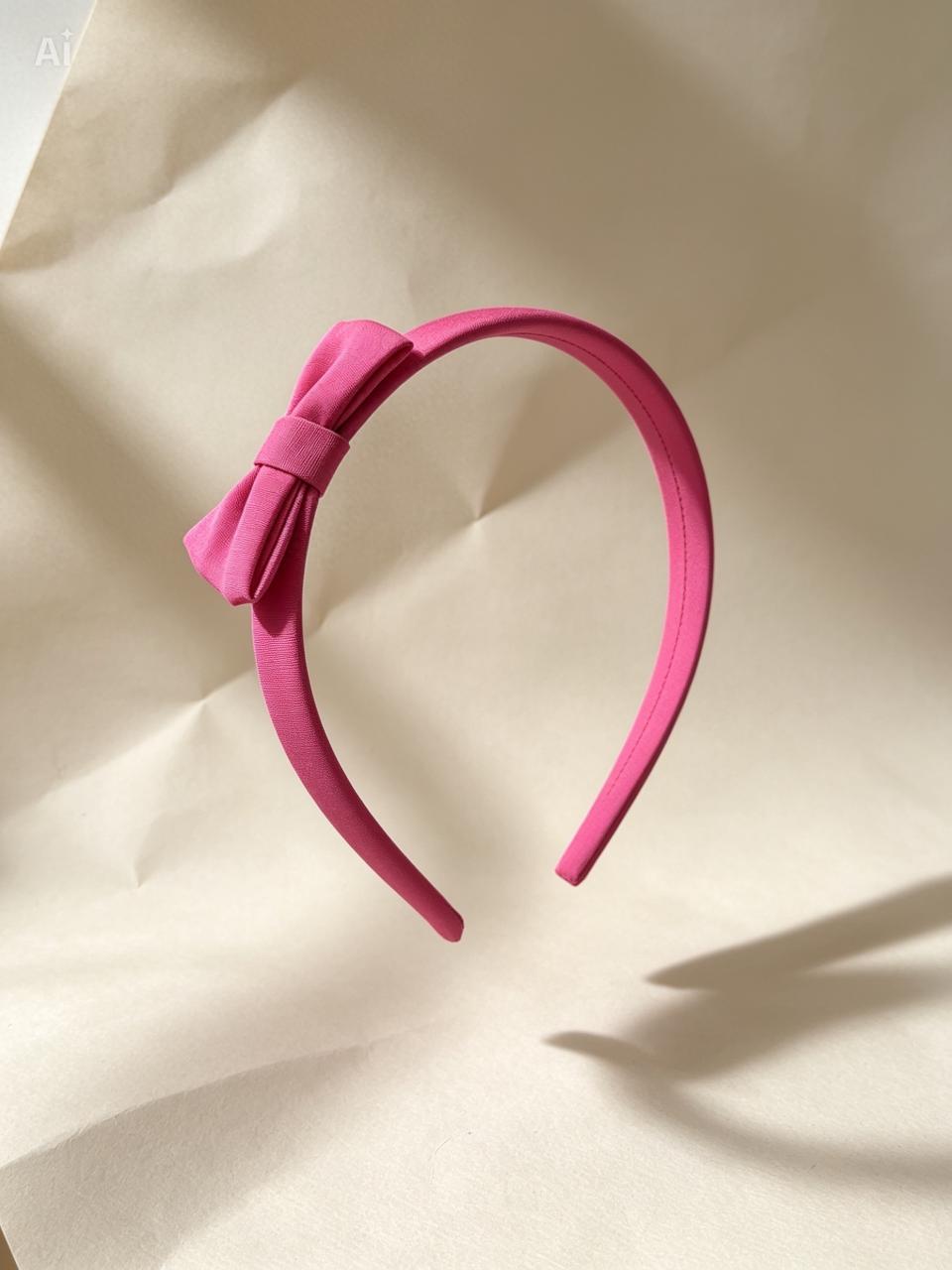 Hot Pink Floral Bow Headband