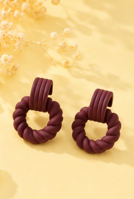 Burgundy earrings - Vintage