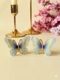 Foil Mint & Purple Butterfly Hair Clips